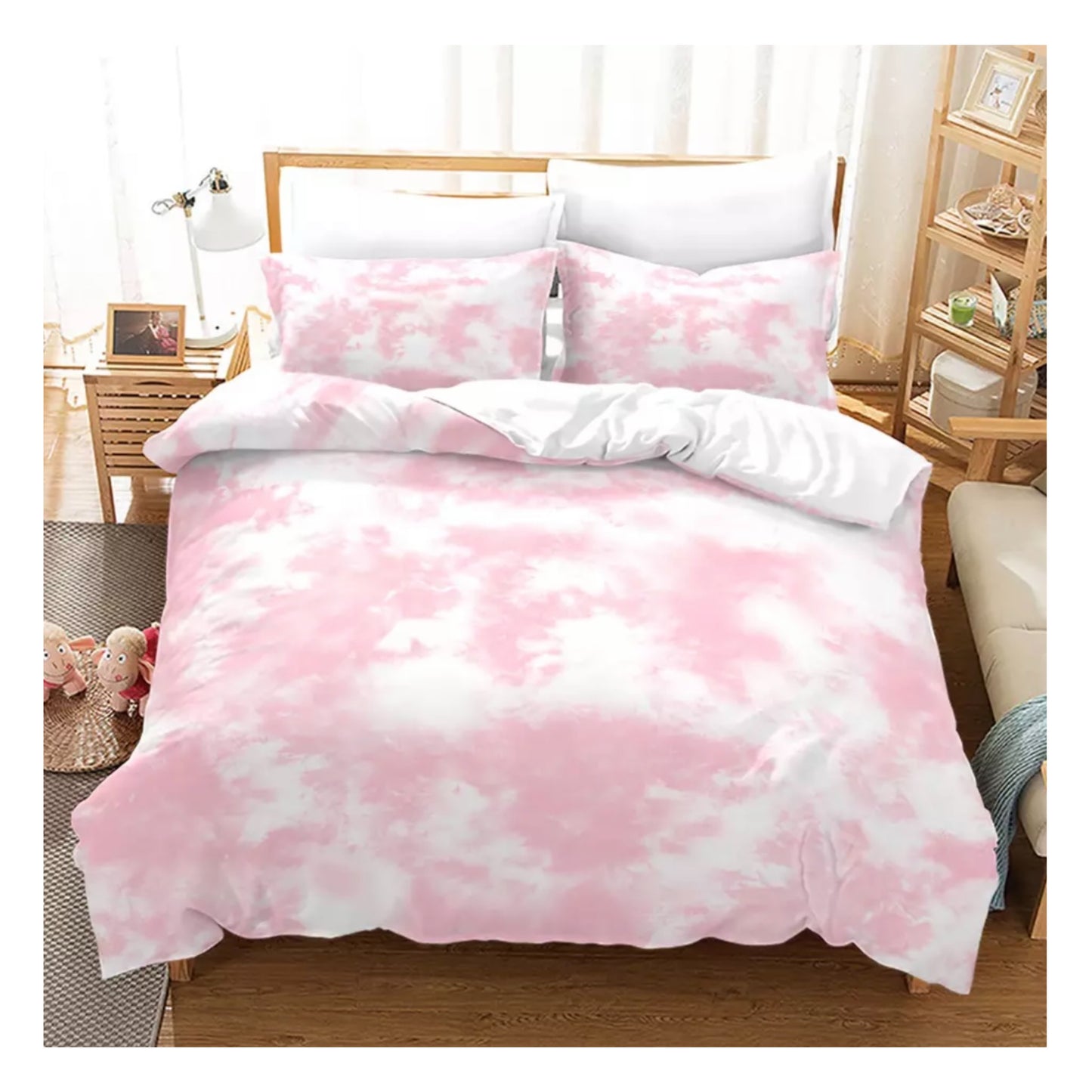 Pastel Pink Tie-dye Doona Set