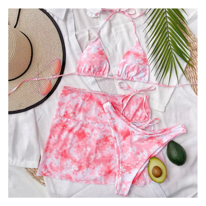 Tie-dye 3 Piece Bikini Set