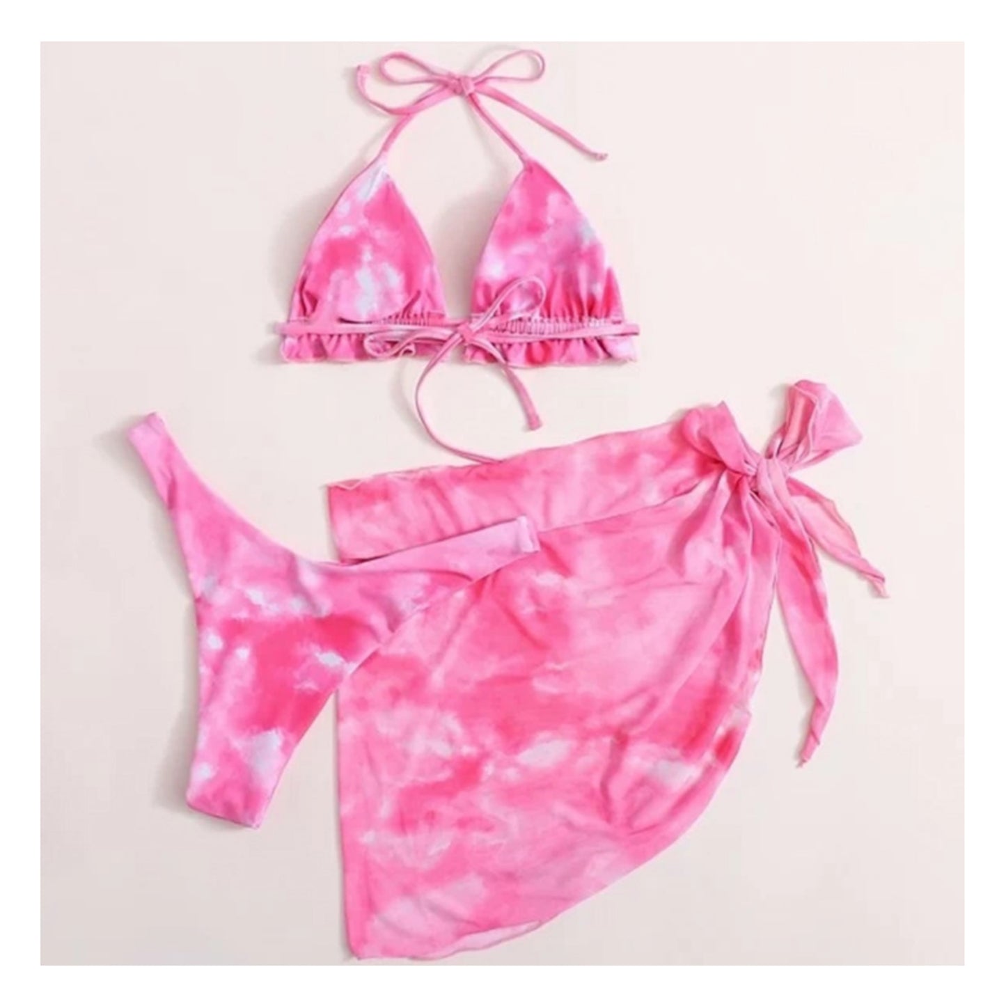 Tie-dye 3 Piece Bikini Set