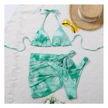 Tie-dye 3 Piece Bikini Set