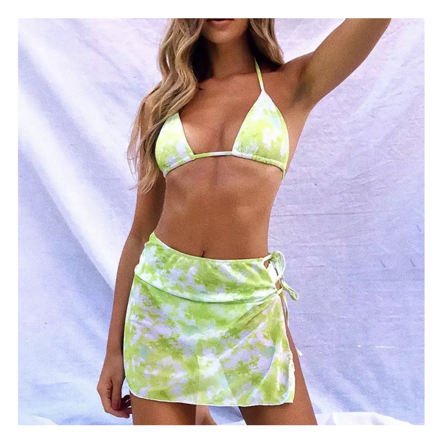 Tie-dye 3 Piece Bikini Set